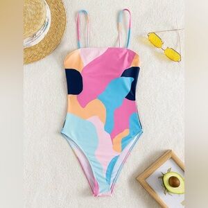 Colorful One Piece Bathing Suit